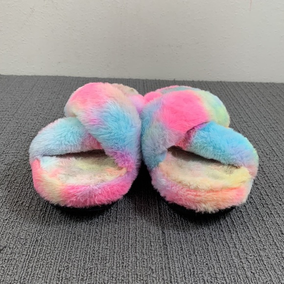 Mix No. 6 Platform Slipper Sandals Womens Size 9 Tie Dye Fuzzy Amatta Slides - Picture 3 of 13